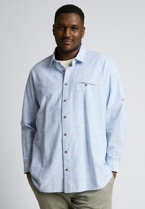PLUS SIZE - REGULAR FIT MIT TURN-UP-FUNKTION - Chemise - blue petrol structure