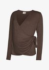 KIRA TESS - Μπλούζα με μακριά μανίκια - chocolate brown detail:melange