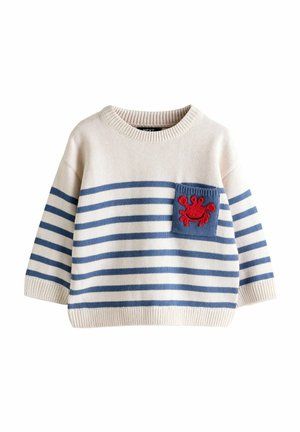 REGULAR FIT - CHARACTER CREW NECK - Strickpullover - ecru navy blue crab