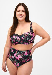 Zizzi - EXTRA HIGH-WAISTED WITH PRINT - Bikini-Hose - palm leaf aop Thumbnail-Bild 1