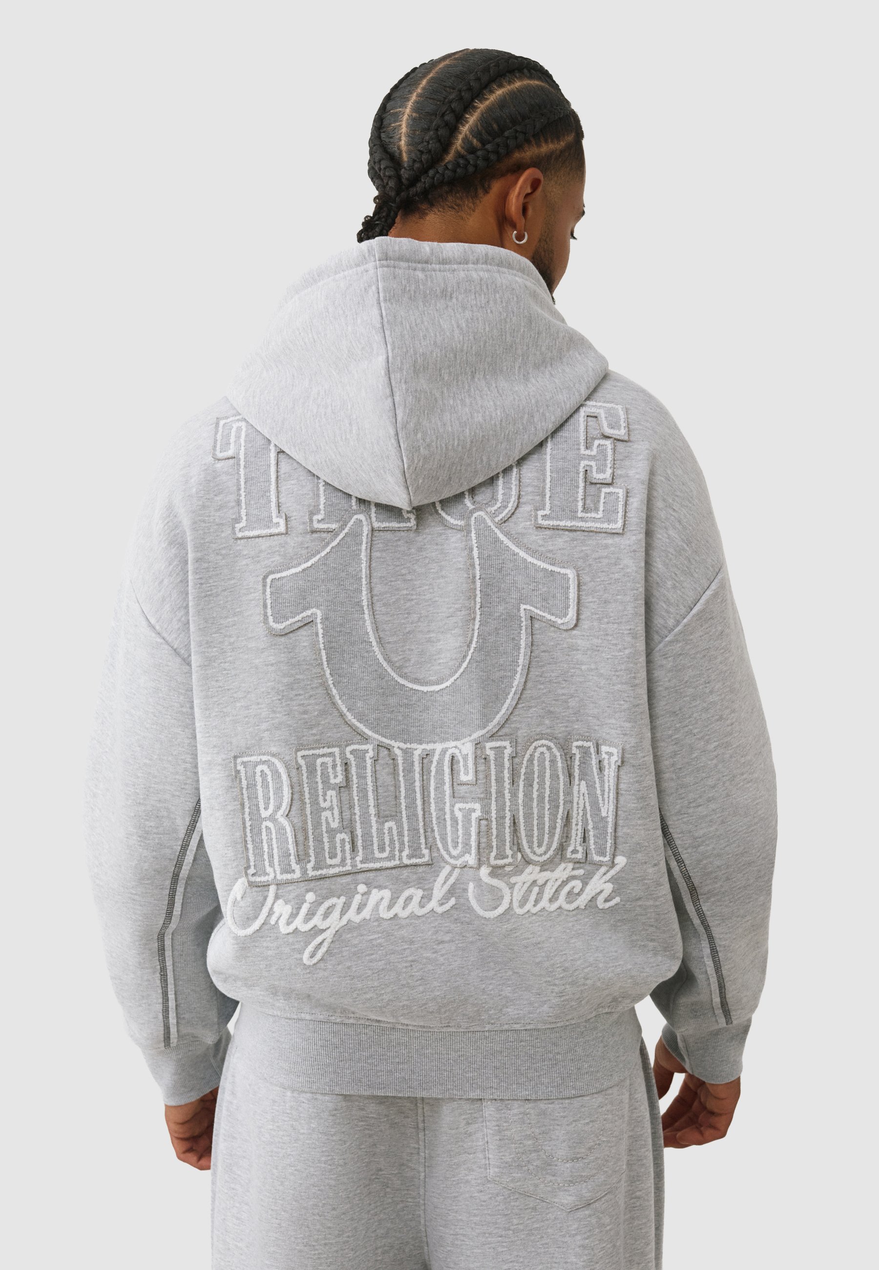True Religion Zip-up sweatshirt - heathergrey/grey - Zalando