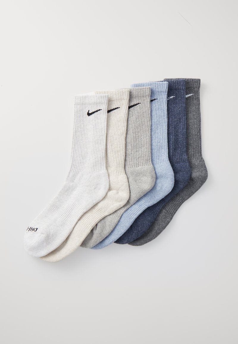 Nike Performance EVERYDAY PLUS CREW UNISEX 6 PACK - Chaussettes de sport - grey/blue