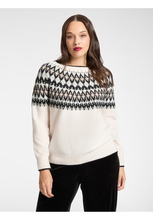 FAIR ISLE RICAMATA A MANO - Maglione - bianco