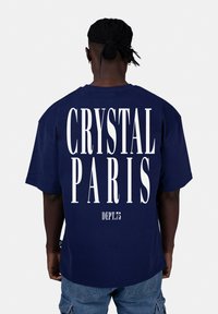 CRYSTAL PARIS FACE - Triko s potiskem - navy