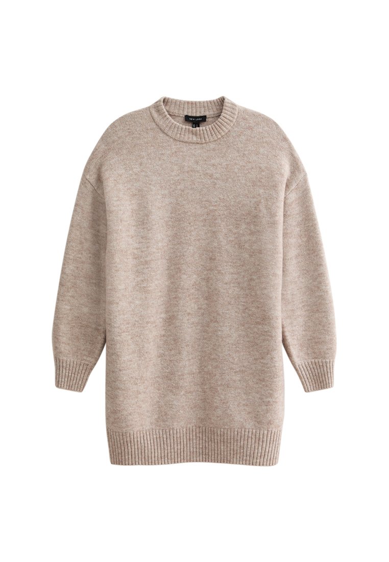 New Look Gebreide jurk beige New Look Gebreide jurk beige