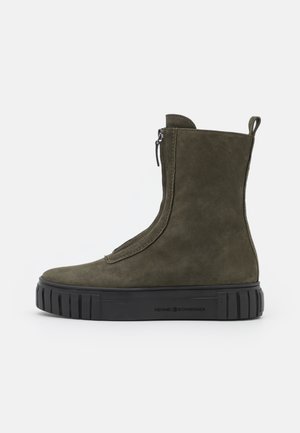 Stivaletti con plateau - dark green