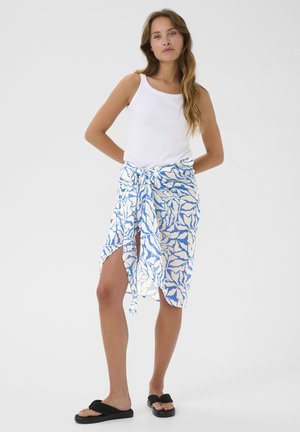 Kaffe, KASEA Sarong - Doplnky na pláž - blue chalk leaf print