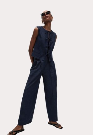 Marks & Spencer RICH WIDE - Stoffhose - navy