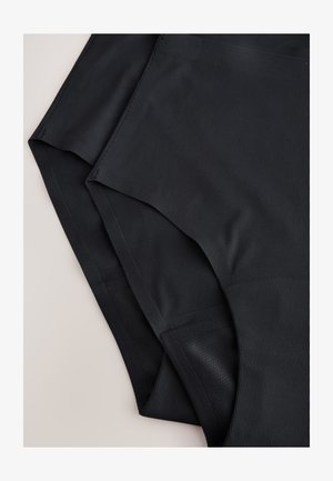 Crne kratke hlače od rebrastog tkanja sa glatkim pojasom. Imaju moderan kroj, meku teksturu i suptilan dizajn bez istaknutih uzoraka ili naglasaka.