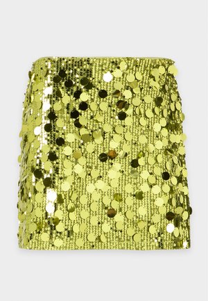 Noisy May, NMTAYLOR SHORT SEQUIN SKIRT - Mini skirts - daiquiri green