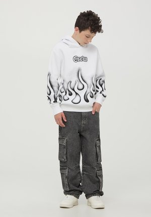 Terranova FIAMME - Felpa con cappuccio - bianco ottico