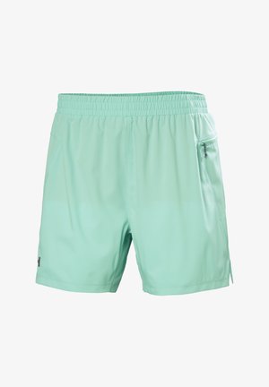 Světlé máta zelené sportovní šortky s elastickým pasem, bočními kapsami a kapsou na zip. Vyrobené z hladké, lehké tkaniny.