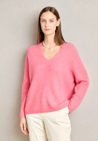 Mos Mosh - V-NECK - Strikkegenser - camellia rose Miniatyrbilde 1