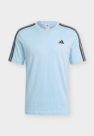 adidas Sportswear, ESSENTIALS 3 STRIPES LEFT CHEST - Μπλουζάκι με στάμπα - clear sky/black