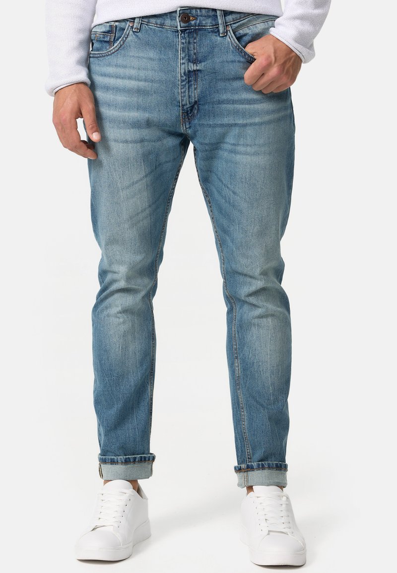 INDICODE JEANS CHAMMY - Jeans Straight Leg - mid destroy wash/destroyed ...