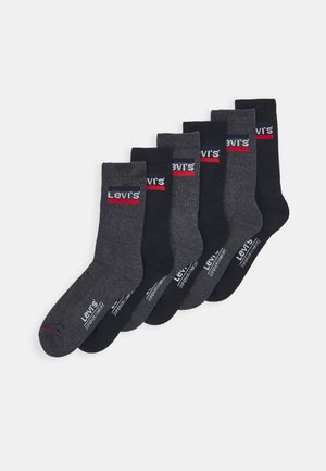 REGULAR CUT 6P - Socks - mid grey/black