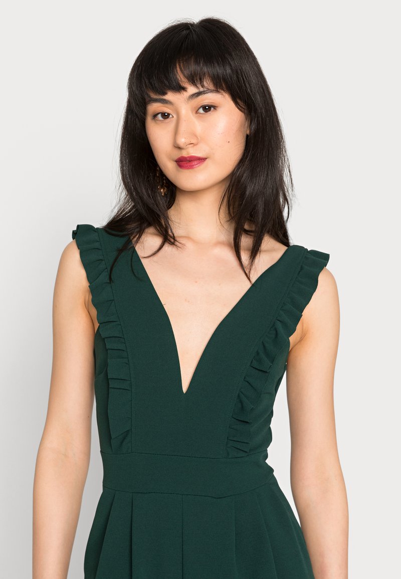 Damen Kleider | WAL G. FRILL SLEEVE PLUNGE Jumpsuit forest green/dunkelgrün - QJ45499 Damen Kleider | WAL G. FRILL SLEEVE PLUNGE Jumpsuit forest green/dunkelgrün - QJ45499