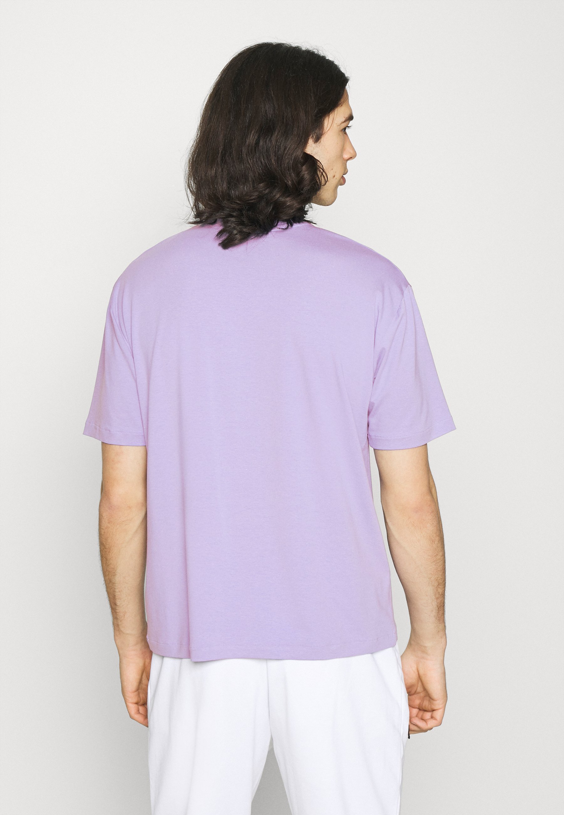 NU-IN Mock Neck Relaxed Basic Tshirt Light, Men's, Size: Medium, Purple
