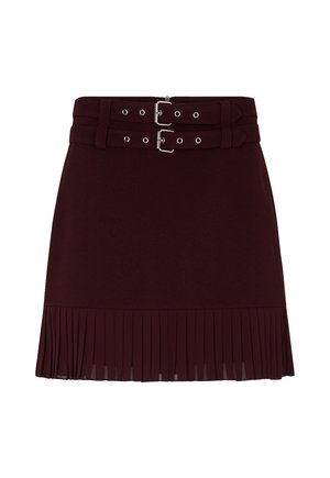 Morgan, MORGAN MORGAN MINI PLEATED SKIRT - A-snit nederdel - prune