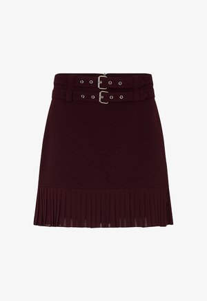 Morgan, MORGAN MORGAN MINI PLEATED SKIRT - A-line skirt - prune
