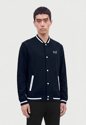 EA7 Emporio Armani, TRAIN CORE BUTTON UP BASEBALL COLLAR - Bomber Jacket - dark blue