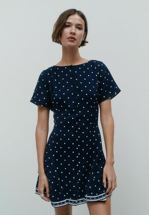 PETITE FIT - TIE WAIST - Robe chemise - navy blue spot