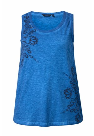 Ulla Popken, TEXTURED MANDALA MOTIF TANK - Top - teal blue