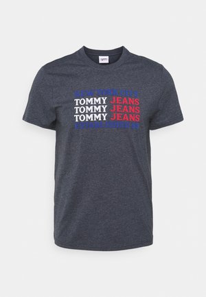 TEXT FLAG TEE - Camiseta estampada - twilight navy