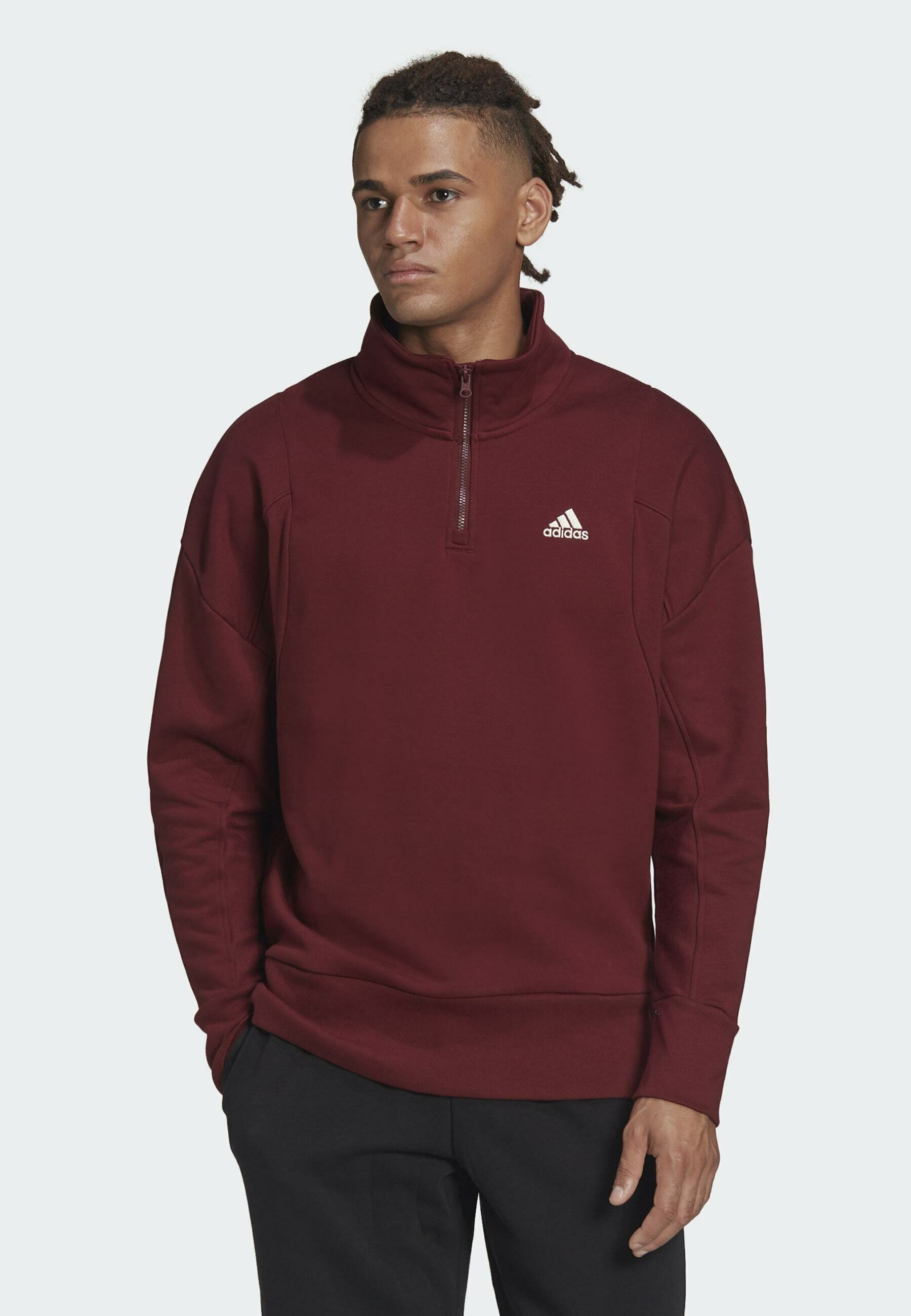 burgundy adidas fleece
