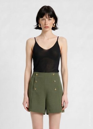 Calliope, PANTALONE CORTO APPLICAZIONI - Shorts - verde militare