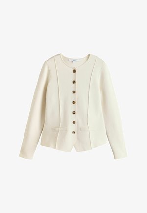 Next, REGULAR FIT - LONG SLEEVE STRUCTURED KNITTED JACKET - Cardigan - ecru