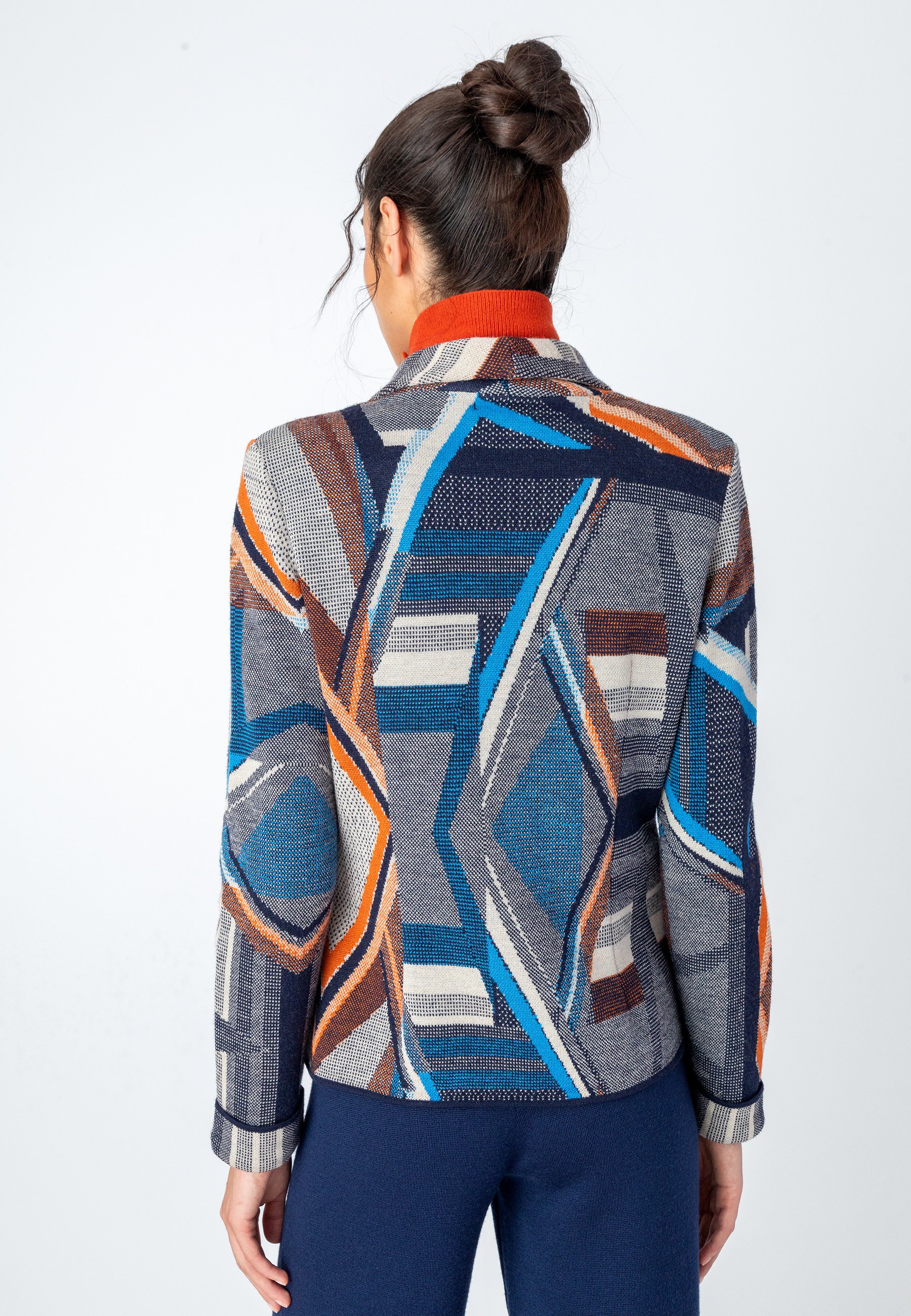 Robe Grise IVKO En Laine Et Coton Motif Murmurations - Col Bateau - Neuve Avec étiquettes