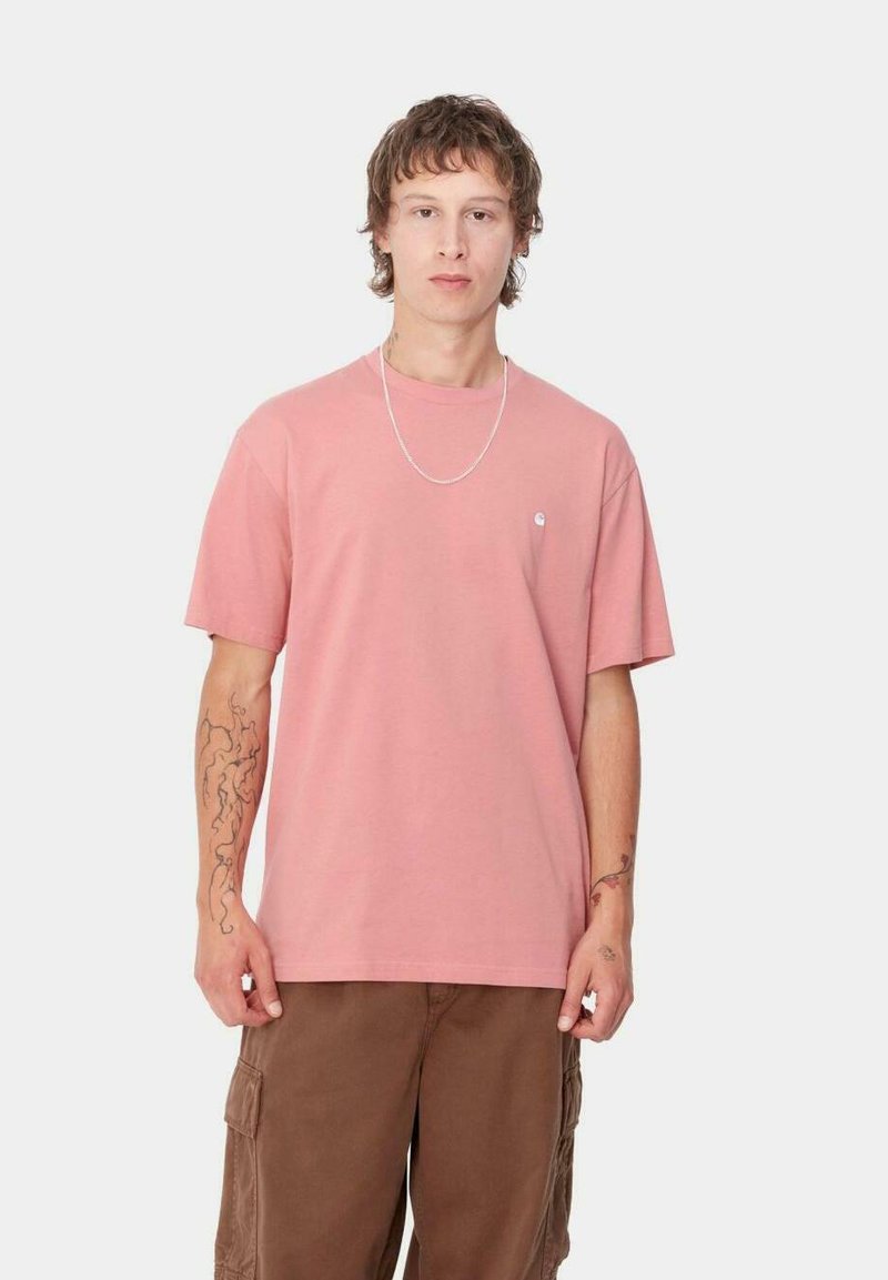 Carhartt WIP MADISON - Camiseta básica - dusty rose white