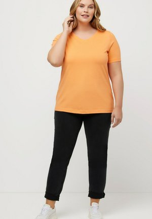 Ulla Popken Basic T-shirt voor dames (1 stuk), Antraciet melange., 54-56 : Ulla Popken