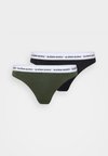 CORE LOGO THONG 2 PACK - Tango nohavičky - black/olive
