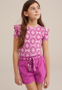 WE Fashion Marškinėliai su spaudiniu - dark purple