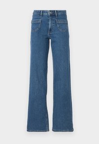ONLJUICY LIFE WIDE POCKET - Wide Leg - dark medium blue denim
