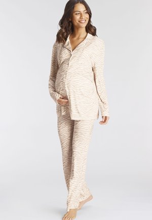 MATERNITY SET - Pyjama set - beige gemustert