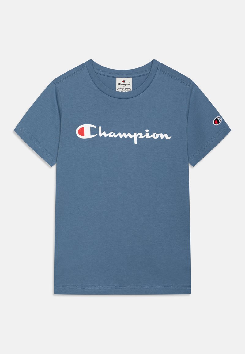 Champion ICONS CREWNECK CONTRAST LOGO UNISEX - Marškinėliai su spaudiniu - blue