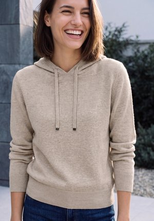 Cecil, SOLID-COLOURED HOODED SWEATER - Sweat à capuche - coffee beige melange