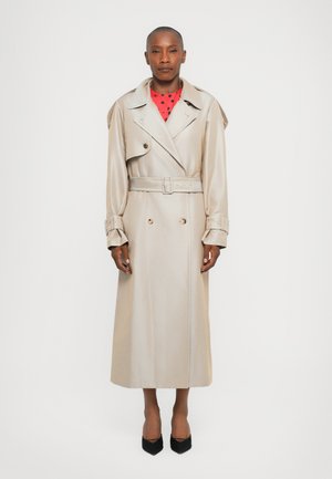 IRIDESCENT DIAGONAL LONG JACKET - Ballonkabát - beige