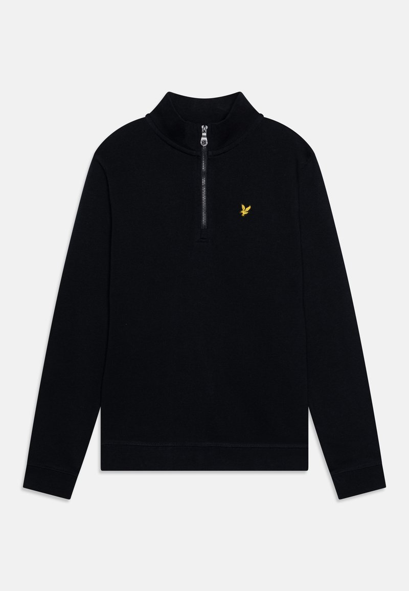 Μαύρο πουλόβερ με ψηλό λαιμό και μισό φερμουάρ. Διαθέτει ένα μικρό κίτρινο λογότυπο στο αριστερό στήθος. Μαλακή υφή και εφαρμοστή σχεδίαση.