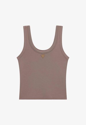 Guess, SL TRIANGLE PATCH RIB TANK - Top - beige