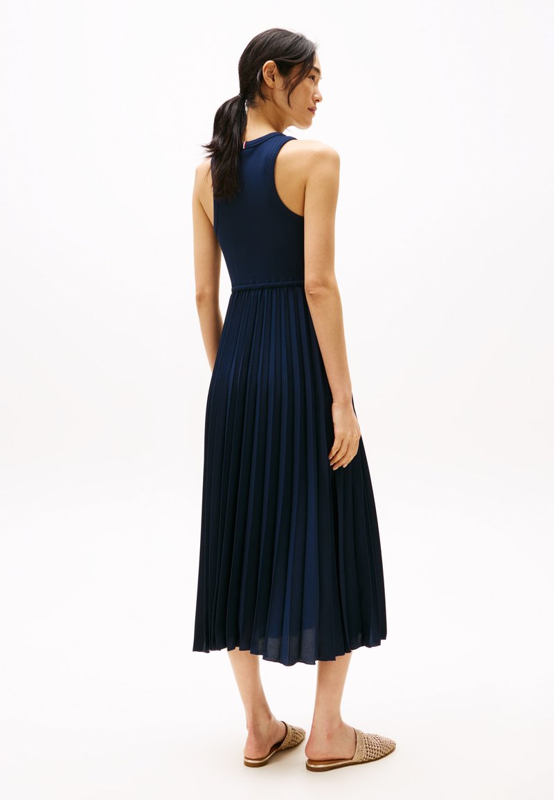 dolce dress blue V-Neck Long Sleeve Pleated Dress Royal Blue / L main image 1
