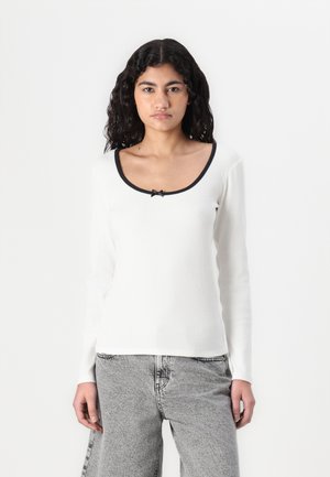 JDYSOFIA BOW - T-shirt à manches longues - cloud dancer/black