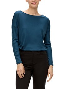 s.Oliver BLACK LABEL LANGARM MIT ÜBERSCHNITTENEN SCHULTERN - Langarmshirt - dunkles türkis
