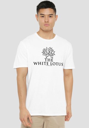 Cotton Soul, THE WHITE LOTUS STACKED LOGO LIGHTS - Print T-shirt - white
