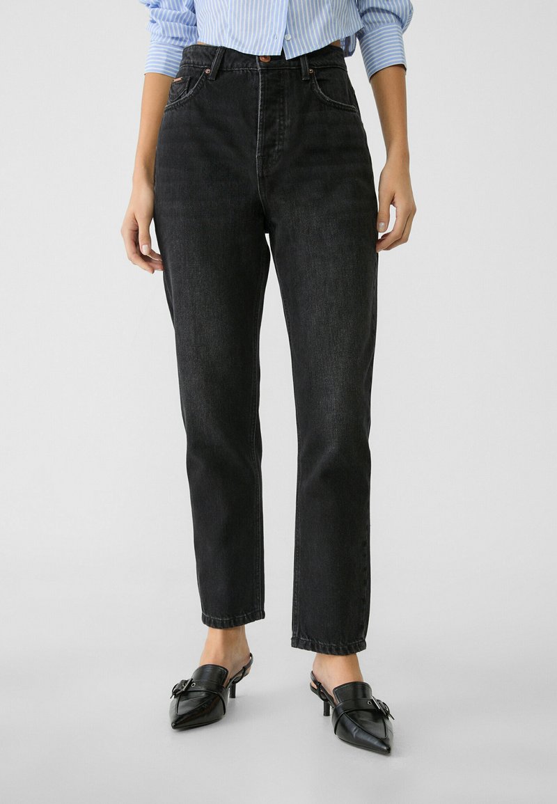 Stradivarius - Jean boyfriend - dark grey, Agrandir