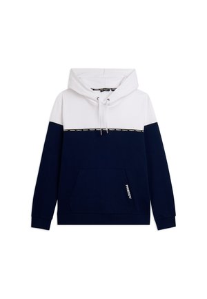 FELPA COLOUR BLOCK CON CAPPUCCIO E INSERTO LOGATO - Felpa con cappuccio - blue