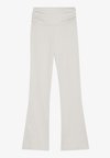FLARED HIGH RISE LEGGINGS WITH SIDE RUCHING - Tajice - mottled beige